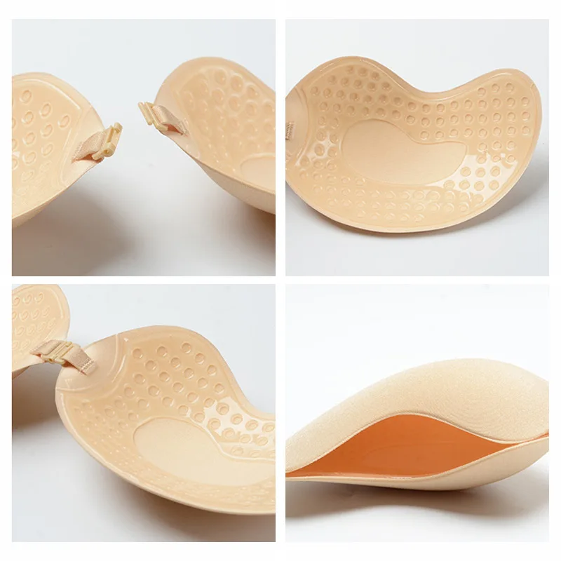 Adesivos de peito de silicone sem alças levantar sutiã nu feminino reutilizável push up adesivo pastoso sutiãs capa de mamilo lingerie estofamento