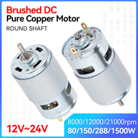 775 Motor DC 12V-24V 80W/150W/288W Double Ball Bearing Spindle Motor 12000RPM DC Motor Large Torque High Power Low Noise Motor