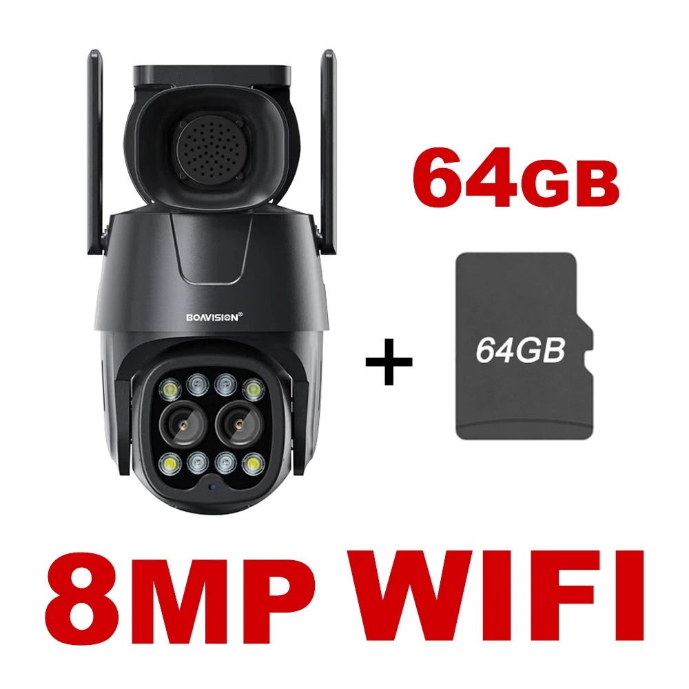 Ip Camera Wifi/4G Sim-kaart Ptz Hd 4MP 8MP Dual Lens 2.8Mm-8Mm 10X Zoom Outdoor ai Menselijk Tracking Kleur Nachtzicht Audio Security Camera