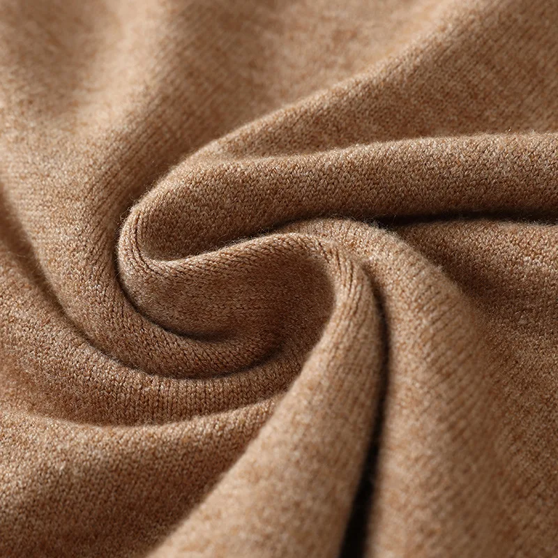 Men Cashmere Pullover V-Neck Sweater Autumn Winter Warm Solid Color Knitted Sweater Business Casual Long Sleeve Tops Pull Hommes - view 3
