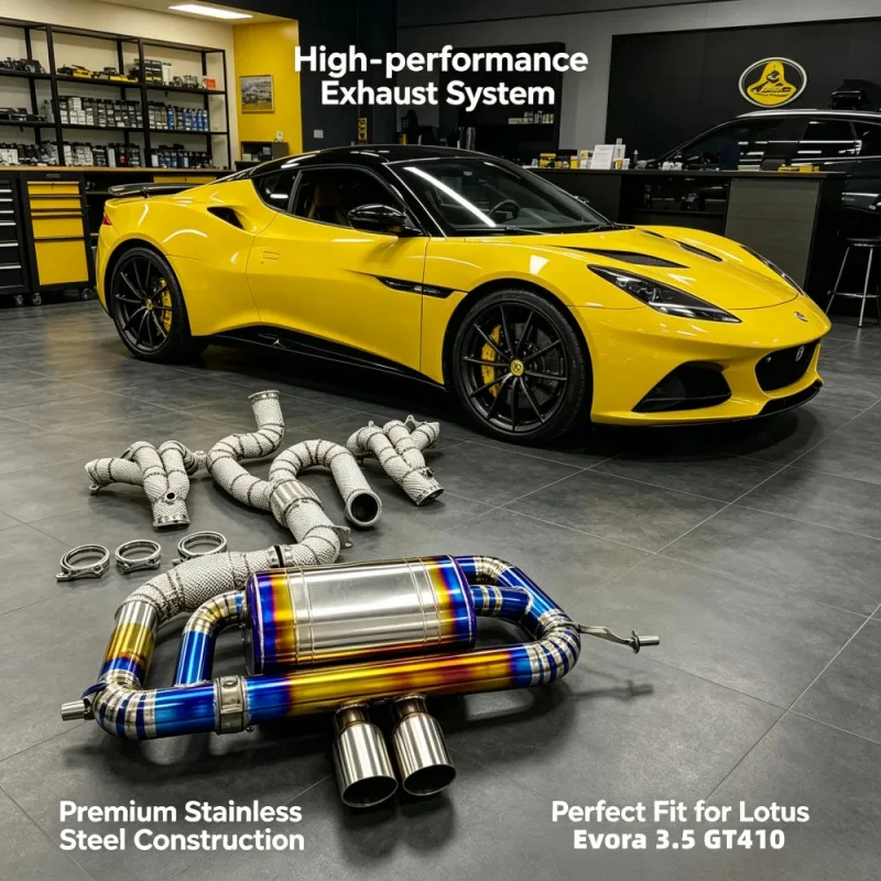 

Insulated Exhaust Manifold Header for Lotus Evora 3.5L GT410 2011-2015 Titanium Alloy Muffler Exhaust Pipe Catback Sound Upgrade