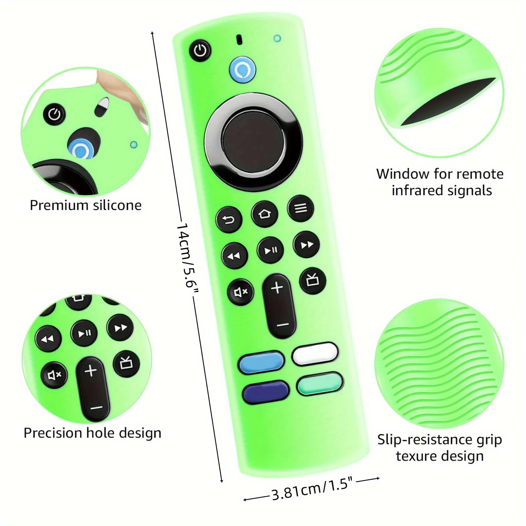 Silicone luminous remote control cover for Alexa Voice Remote (3rd Gen) L5B83G 2021 Release, Fire TV Stick 4K 2nd Gen (2021)