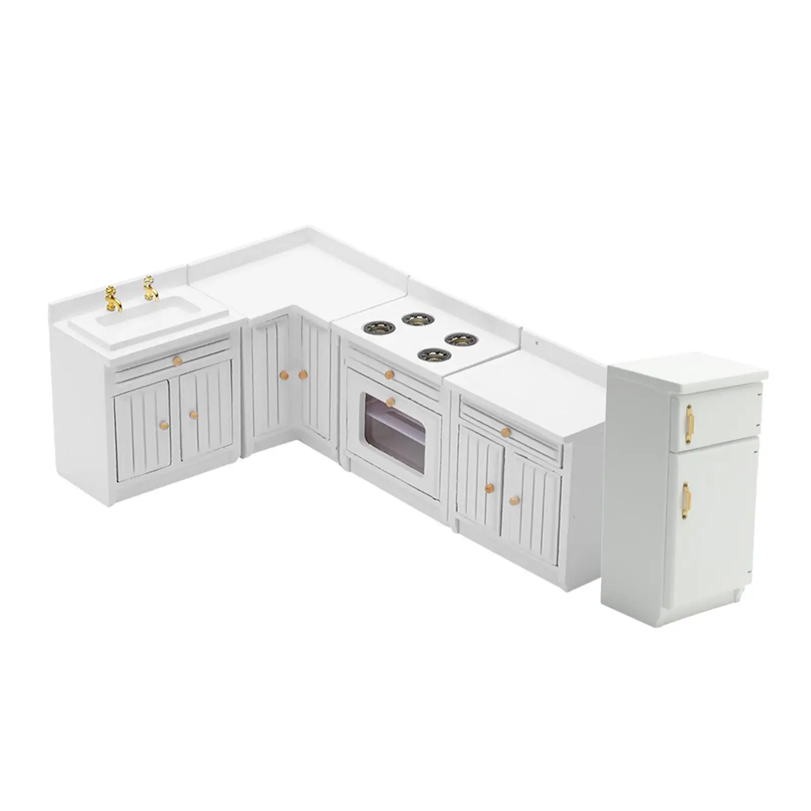 1/12 poppenhuis mini-meubel keukenset keukenspeelset voor 3+ jaar oud