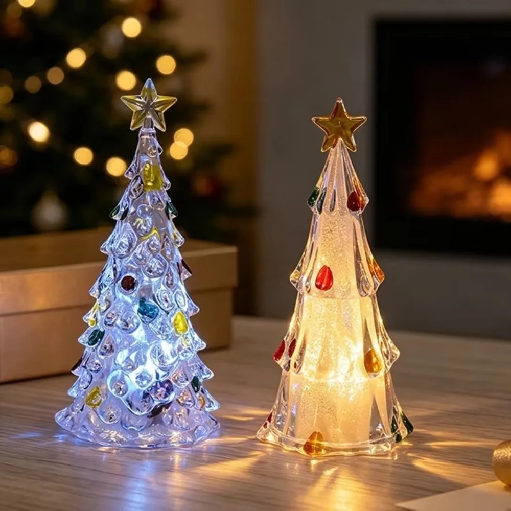 Luminous Christmas Tree Lamp Transparent Glowing Christmas Tree Night Light Atmosphere LED Xms Eve Candle Lights