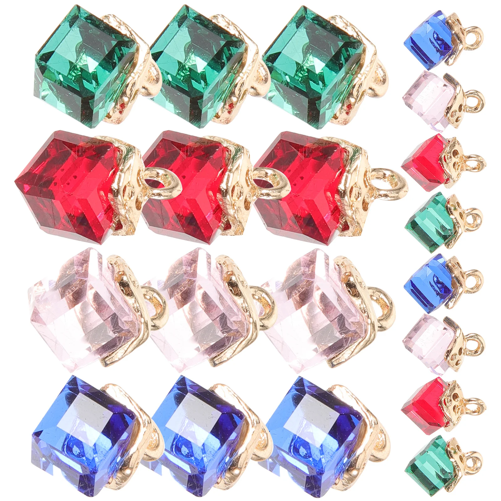 

40pcs Crystal For Jewelry Making Cubic Crystal Beads Diy Pendant Charms Necklace Bracelet Keychain Decorative Accessories Dangle