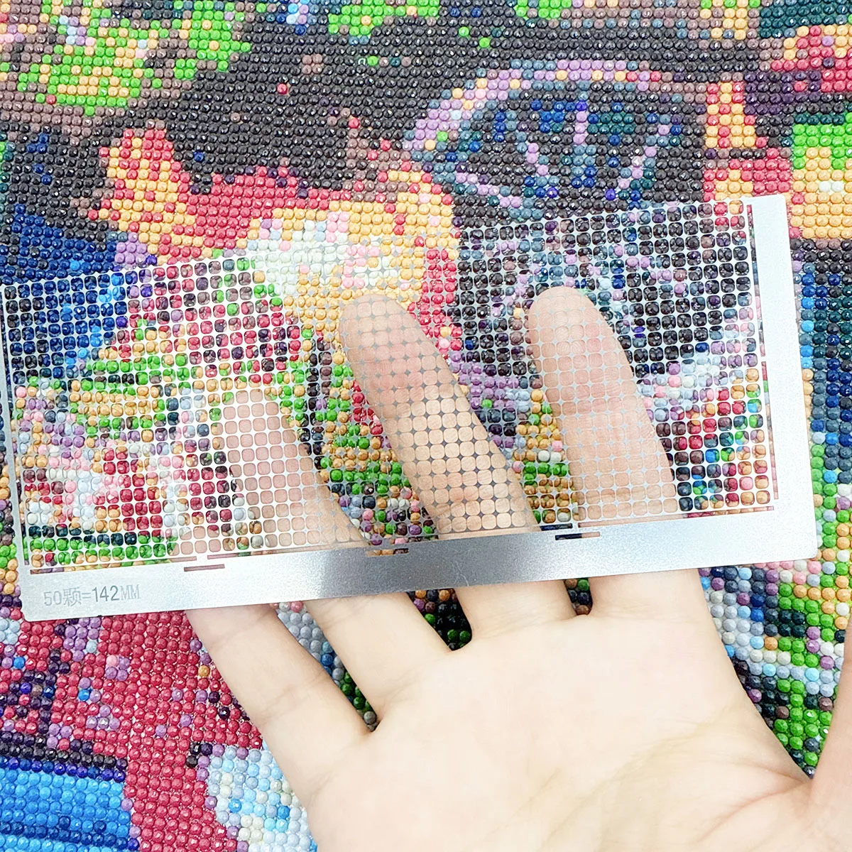 1pc Stainless Steel DIY Drawing Ruler Blank Grids 1020holes for Round Diamond Moasic 5D Diamond Painting Accessories