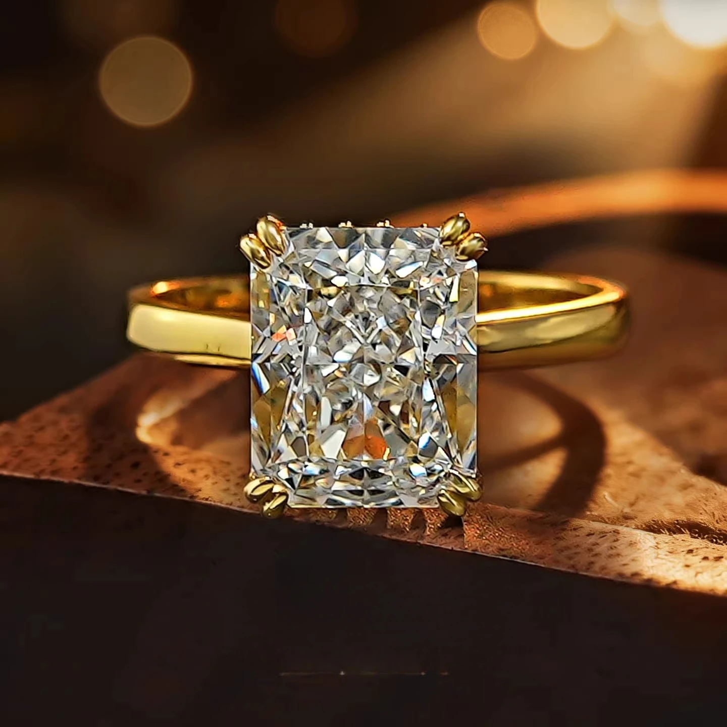 

Серебряное кольцо S925 с прямоугольным белым цирконом 4 карата, огранка «ледяной цветок», универсальное украшение для повседневной носки, подарок для женщин