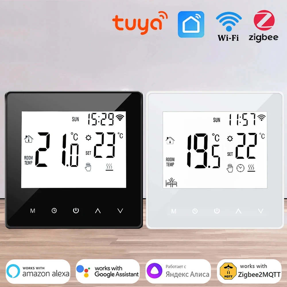 Termostato inteligente Tuya WiFi Zigbee, calefacción eléctrica de suelo, Caldera de agua/Gas, control remoto de temperatura para Alexa y Google Home