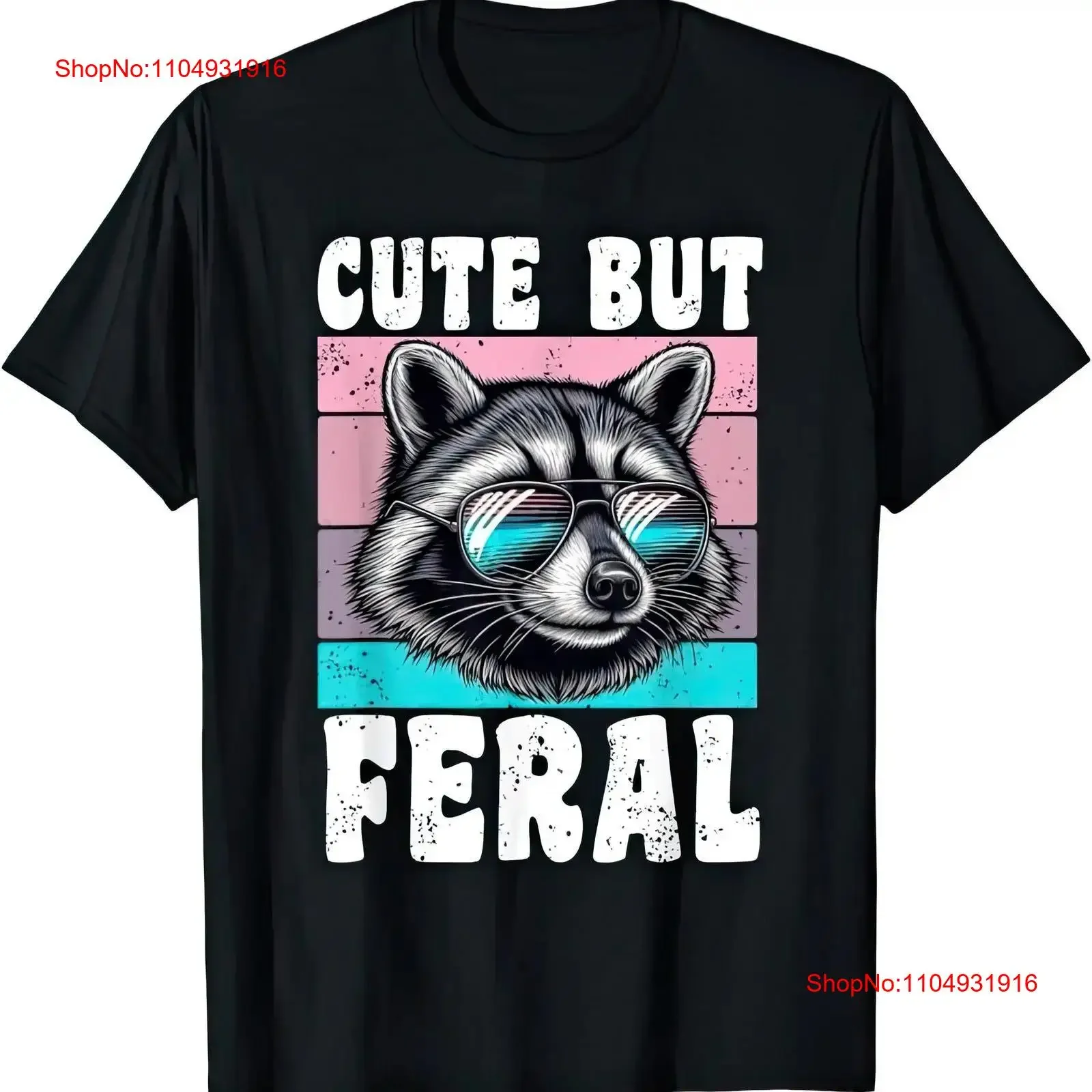 

Cute But Feral Racoon Funny T Shirt vintage Washed Versatile homme designer clothes Stretched graphic Casual Unisex fashion