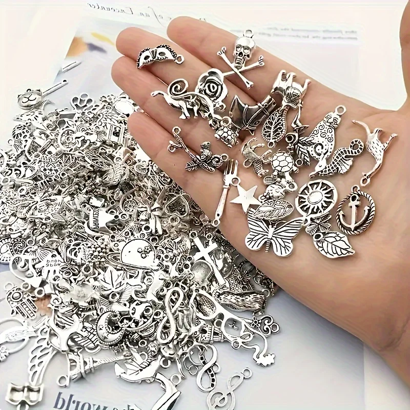 100pcs Metal Mixed Charms DIY Vintage Bracelet Pendant Neacklace Accessories For Jewelry Making Findings Cheap Charms Bulk S