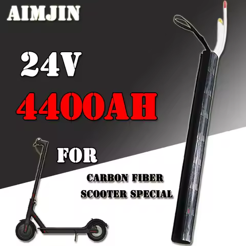 24V 4400mAh 18650 Battery Pack, Carbon Fiber Scooter Special Battery, Carbon Fiber Tubular Battery, Scooter Accessories