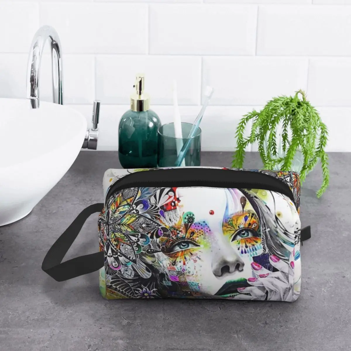 Banksy Urban Princess Graffiti Ölgemälde Reise Kosmetiktasche Make-up Toilettenartikel Organizer Damen Beauty Aufbewahrung Dopp Kit