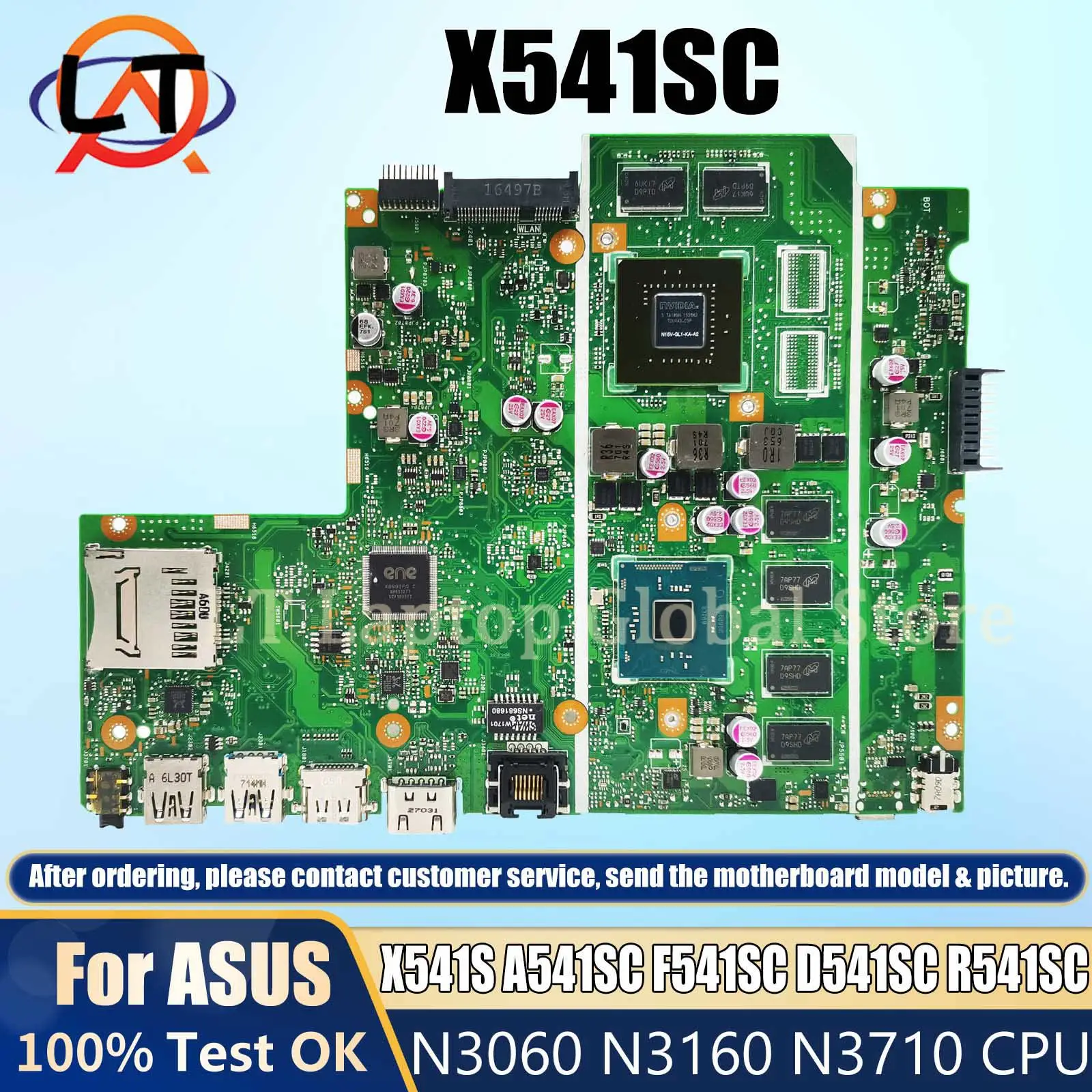 

Материнская плата X541SC для ноутбука ASUS X541S A541SC F541SC D541SC R541SC, материнская плата N3060 N3160 N3710 CPU 2G/4G-RAM GT810M