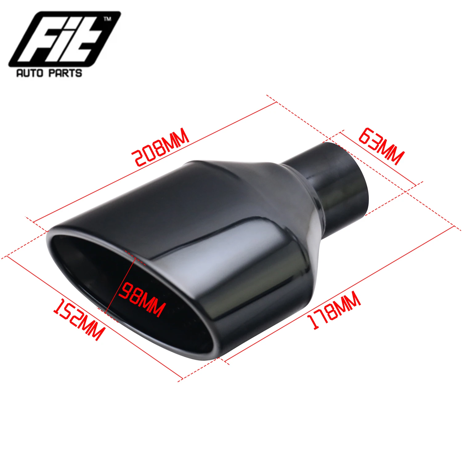 1 paar Edelstahl Universal Auto Auspuff End Tip 63mm Outlet Gerollt Oval Schräg schalldämpfer schwanz rohr