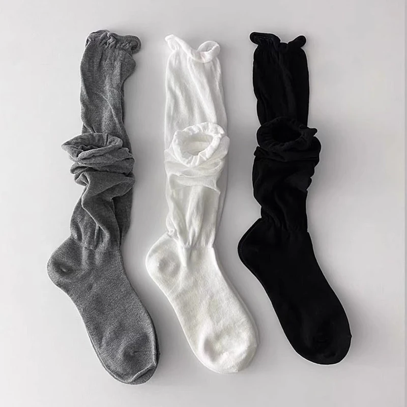 1/3 Paar Damen Bubble Mouth Socken mit schmalem Bein, Frühling/Sommer, atmungsaktiv, bequem, koreanische Version, JK, einfarbig, Stacking-Socken – Detail 6