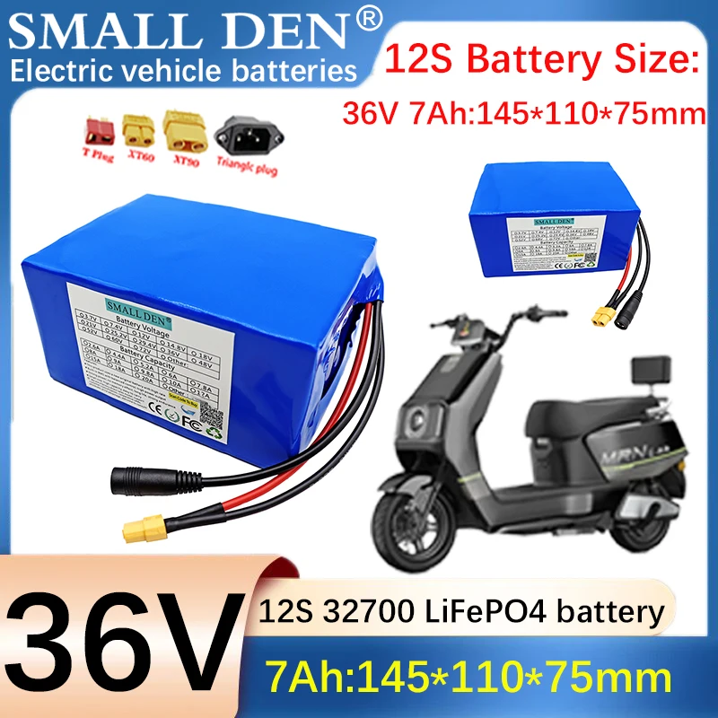 

36V 7Ah LiFePO4 Battery Pack 12S1P-32700 Built-in 30A BMS with Port 38.4V LiFePO4 Battery