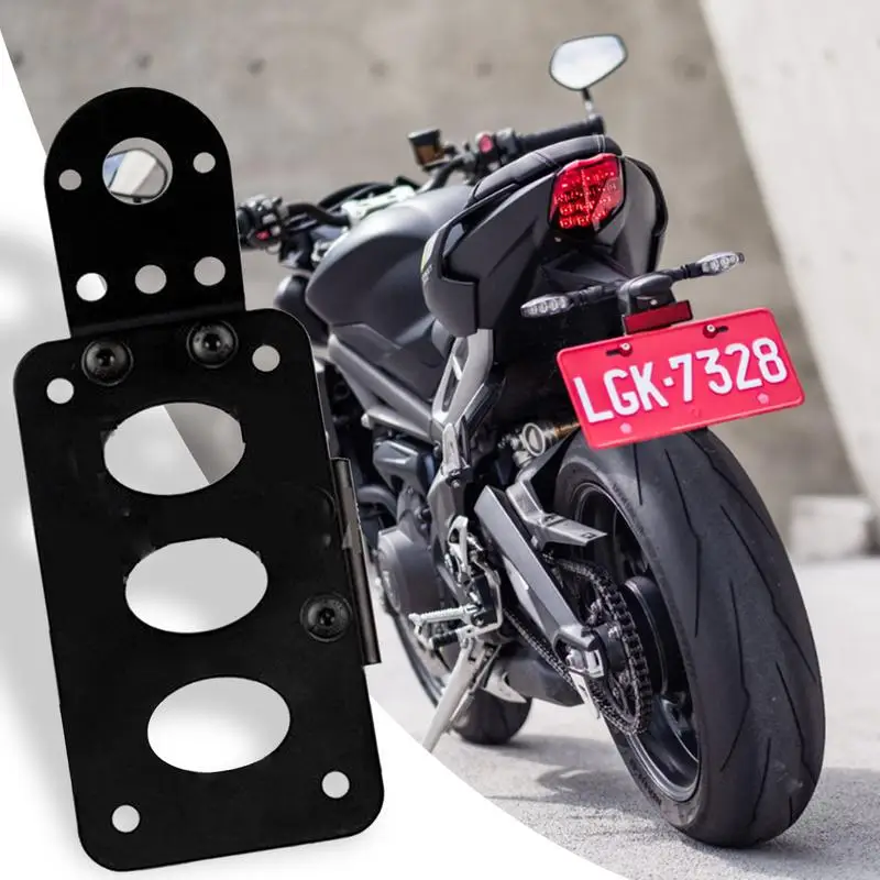 Motorcycle License Plate Side Mount Holder Bracket Tail Brake Light Unversal Fit Motorcycle License Bracket License Plate Frame