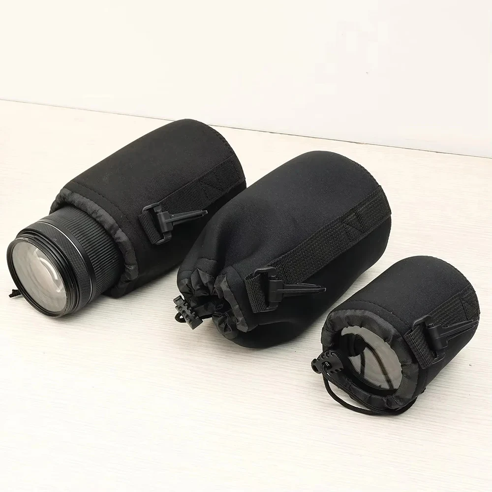 Waterproof Neoprene Lens Case Soft Pouch Shock Resistant Lens Storage Bag for Canon Nikon Sony Fuji Leica DSLR Mirrorless Camera