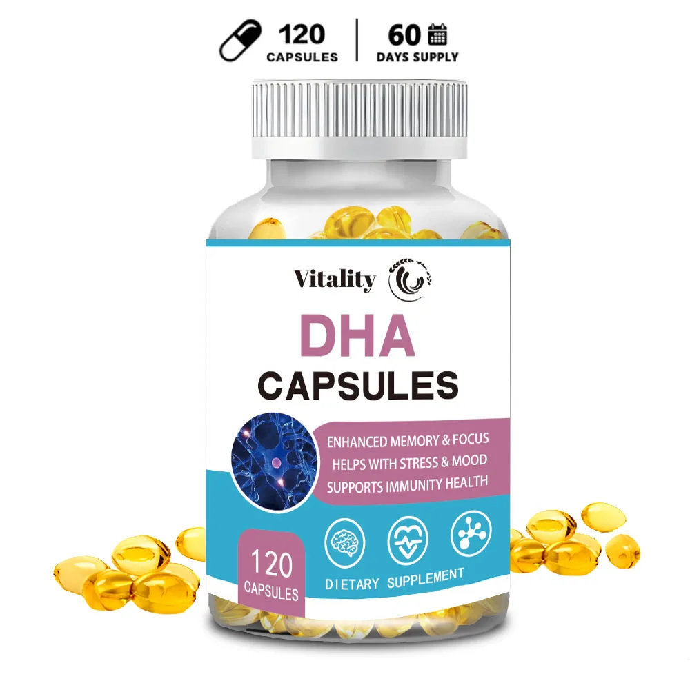 Vitality High IQ Brain Booster Supplement DHA Vitamin Capsules Improve Memory Mental Focus Nerve Energy and IQ Spirit