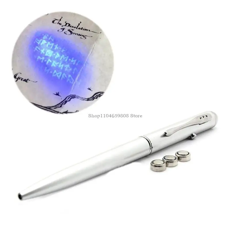 قلم حبر جاف سحري قلم حبر غير مرئي مع مستلزمات حفلات أعياد الميلاد بالأشعة فوق البنفسجية LED #4