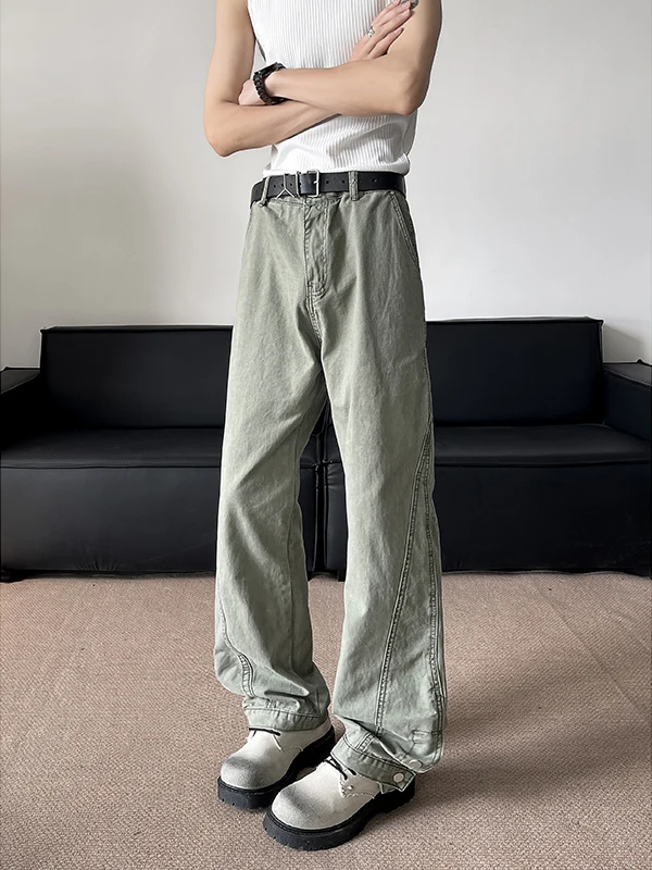 

Мужские джинсы Waed American Vibe, прямые брюки, деконструктированный стиль рабочей одежды, длинные брюки, модный дизайн, джинсы-буткат, повседневные джинсы