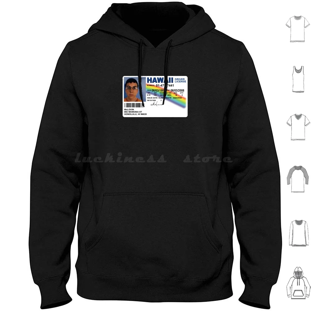 سترة بغطاء للرأس مزيفة من Mclovin بأكمام طويلة Mclovin معرف وهمي Mclovin Id Mclovin Mclovin Superbad Mclovin License Superbad I Am