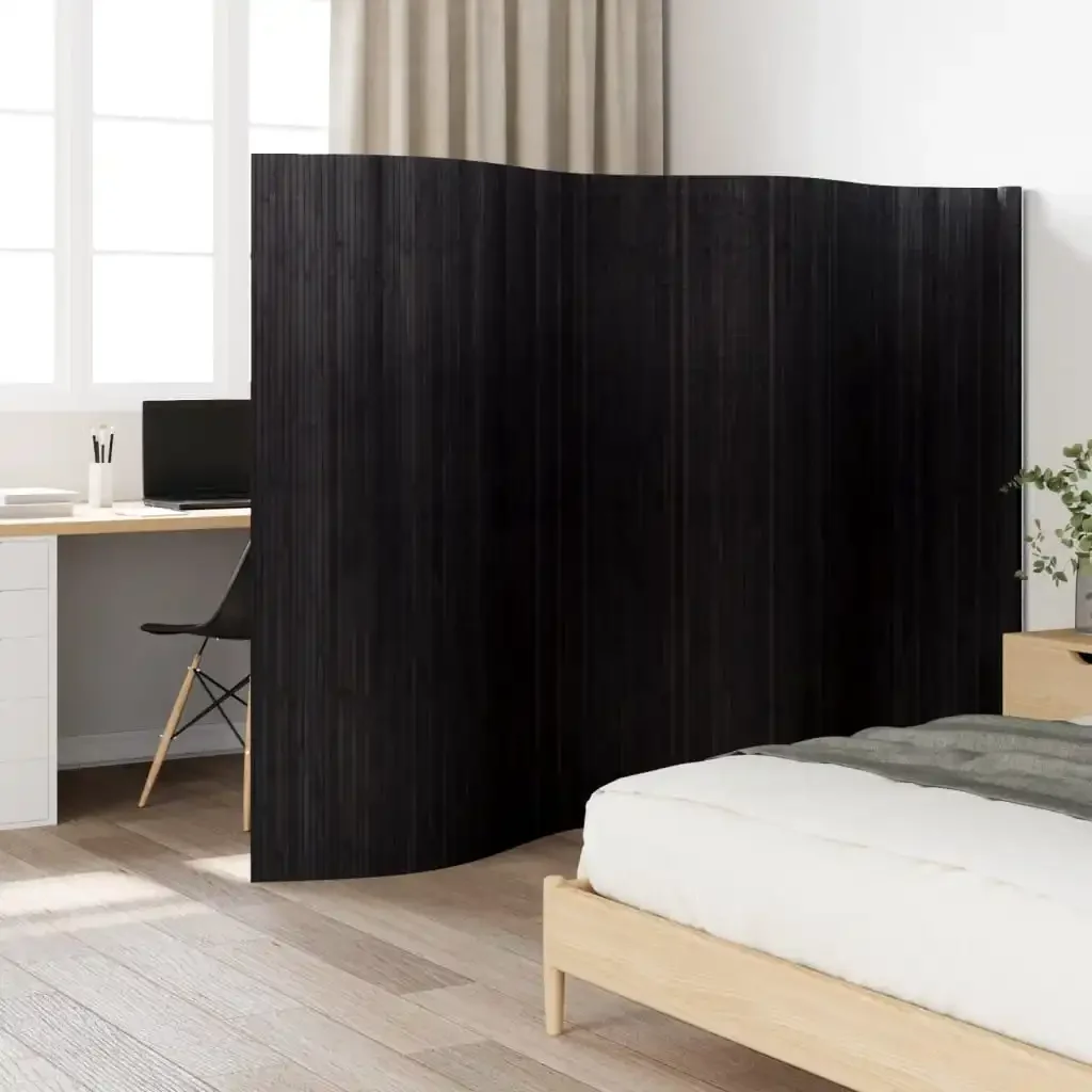 Vidaxl Black Room Divider 165X400 Cm Bamboo Privacy Screen,Out Screen,Interior Decoration