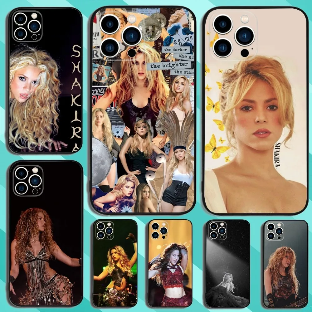 

S-Shakira Singer Phone Case For iPhone 15,14,13,12,11,Plus,Pro Max,XS,X,XR,SE,Mini,8,7 Soft Silicone Black Cover