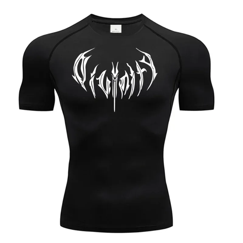 

New Trendy Y2K Compression for Men's Running T-Shirt Double-Layer Harajuku Gym Sports Quick-Drying Cycling Jogging Training Top