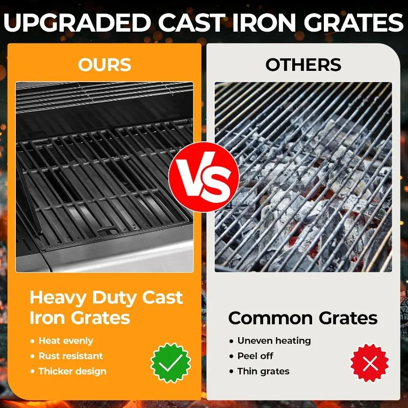 شواية غاز البروبان الخارجية ذات 4 شوايات، مخرج 40000 وحدة حرارية بريطانية من الفولاذ المقاوم للصدأ مع موقد جانبي 12000 وحدة حرارية بريطانية ومقياس حرارة و