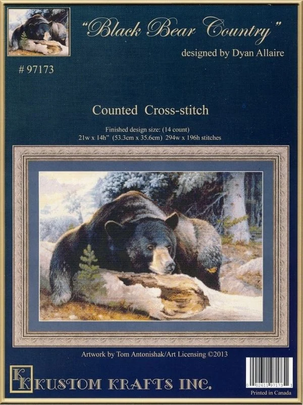 

Black Bear in the Forest 63-46 Cross stich Kits Homfun Craft Cross Stich Painting Decorations For Home