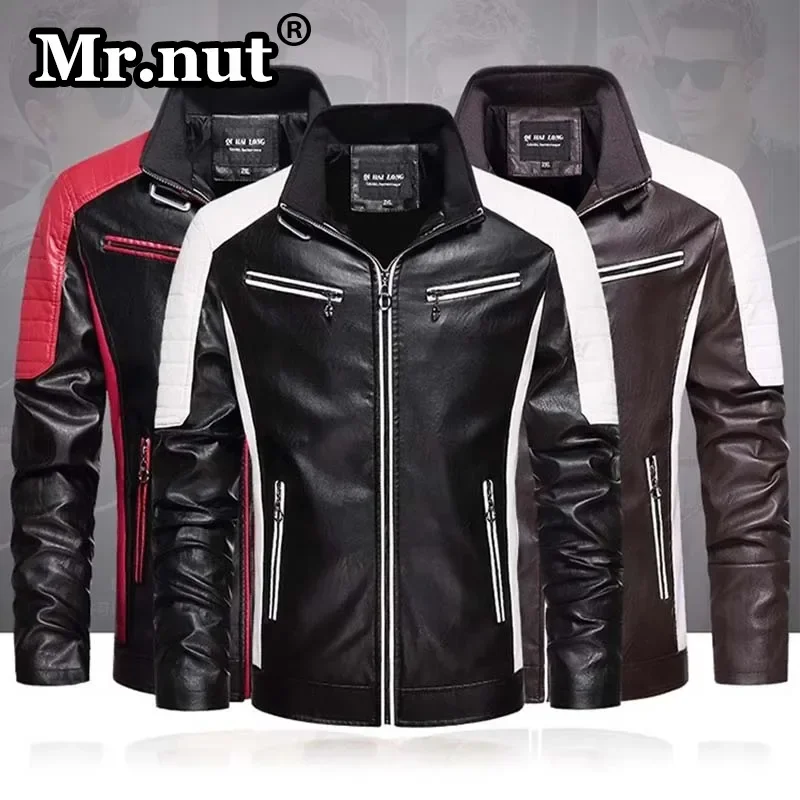 

Mr.nut Biker Leather Jacket Men's Autumn Winter with Fur Coat Motorcyclist Aviator Racing Clothing Bomber Male Zipper Jackets