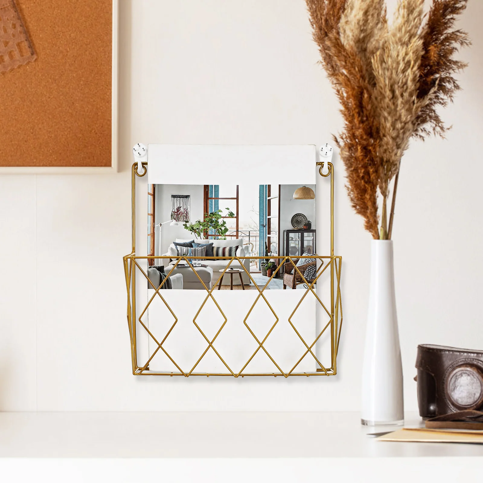 

Wall Mounted Magazine Display Stand Comic Book Storage Rack Bathroom Magazine Holder Book Basket Brochure Display Stand Home