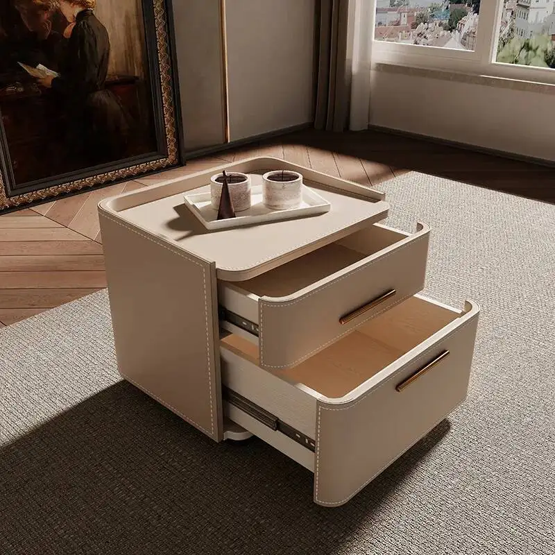 

Bedside Luxury Trendy Modern Table Space Italian Saving Nightstands Design Drawers Storage Mesa De Noche Bedroom Furniture