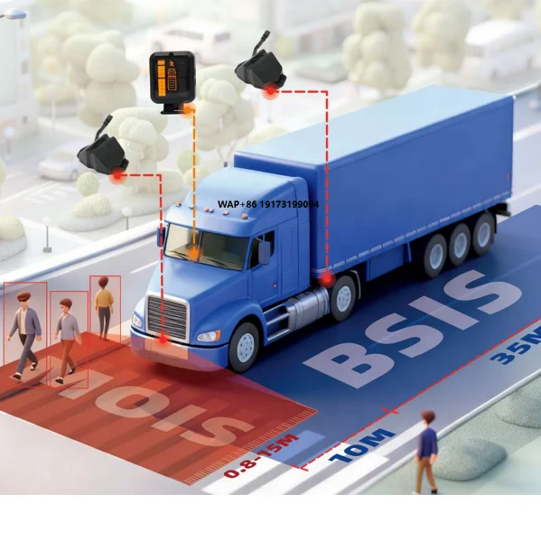 

DVS 2024 UNECE R151 R159 Kits MOIS BSIS 77Ghz BSD Blind Spot Detection Safe Drive System RADAR DVS for Commercial Vehicles