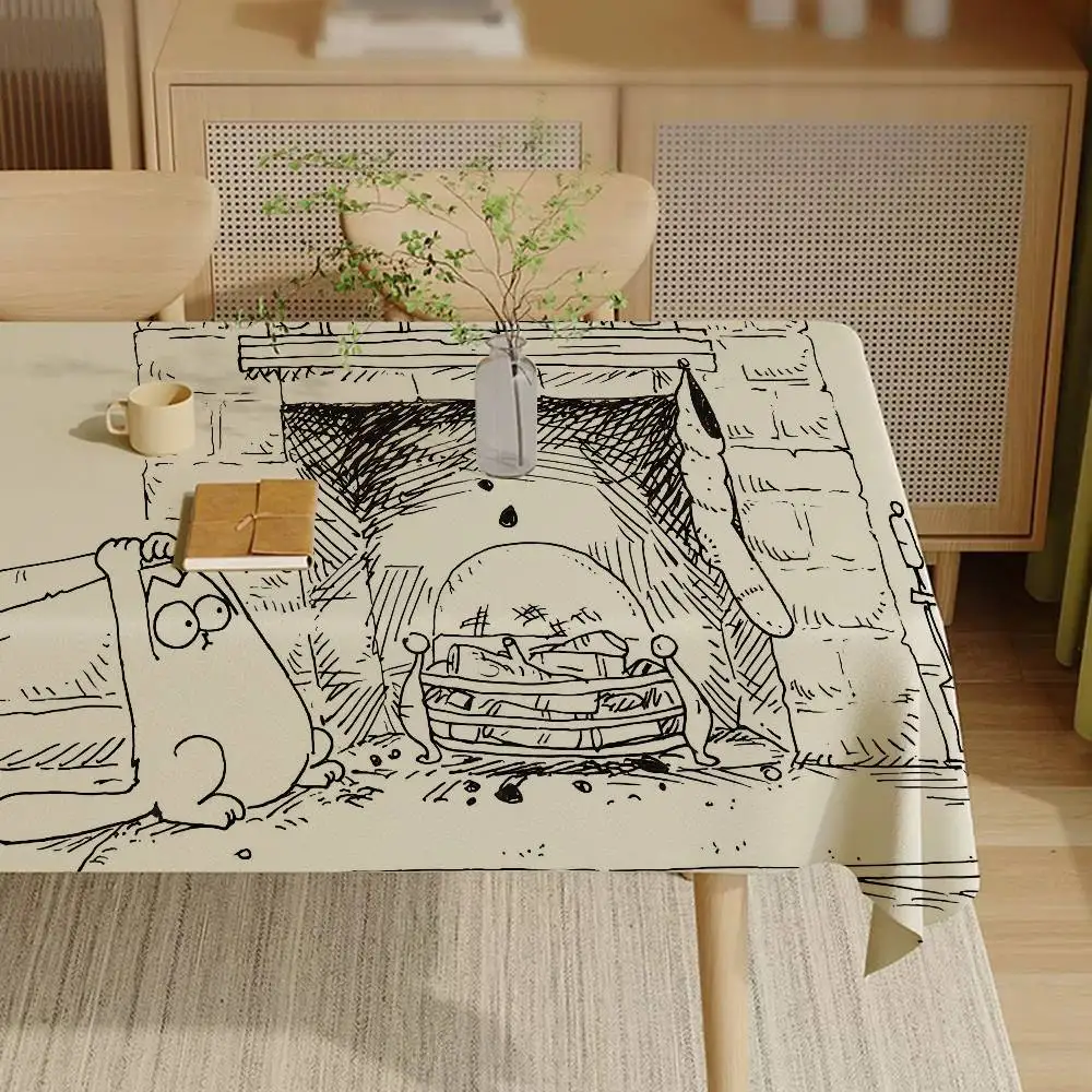 لطيف-S-Simons-القط مفرش المائدة المنزل عشاء حفلة غطاء الطاولة مأدبة الزفاف في الهواء الطلق غطاء حفلة فندق الديكور مفارش المائدة