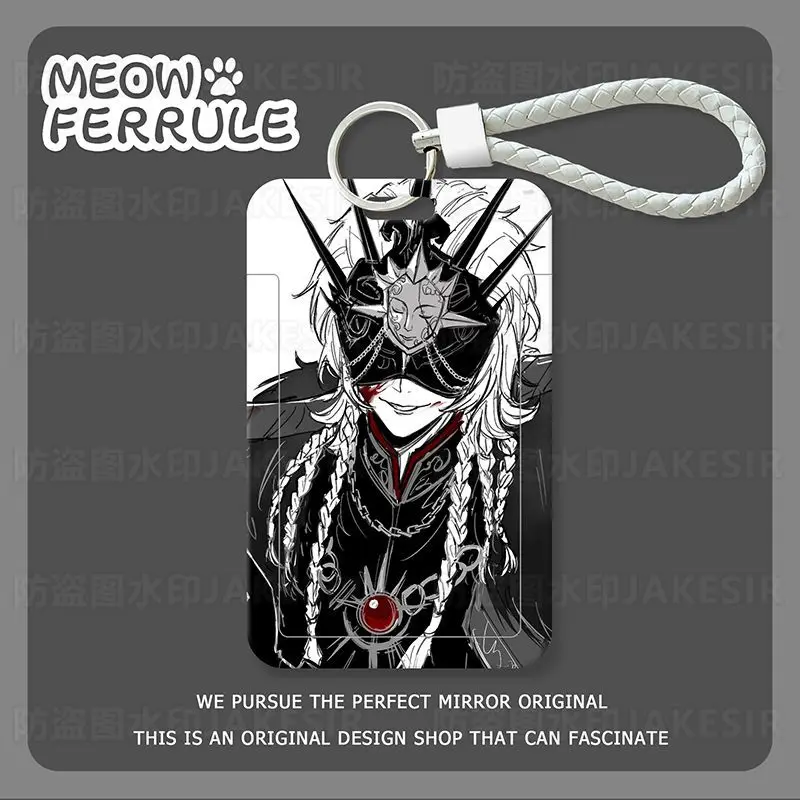 Identity V Black White Caricature Card Badge Holder With Lolitchain Chain Hang Rope Key Rings Japanese Keychains Gift