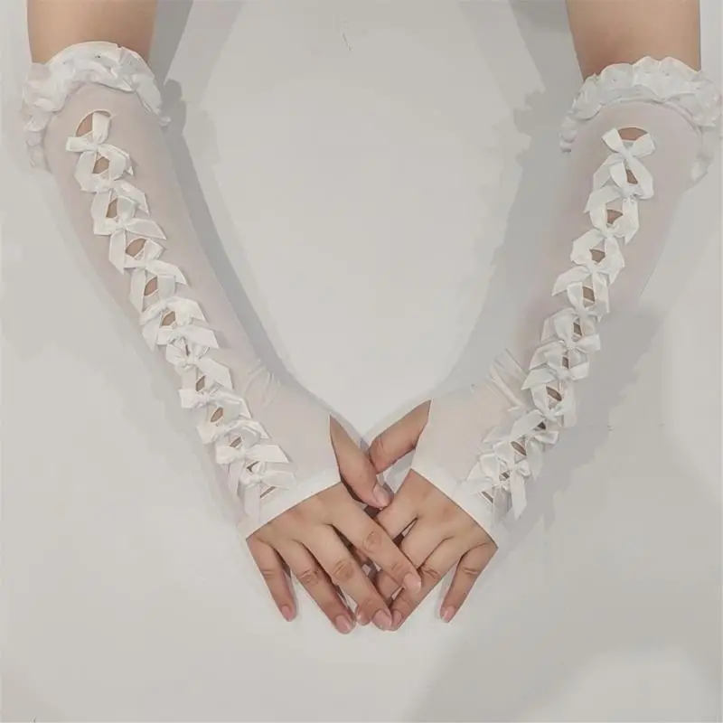 Y3ne thanh lịch ren trang trí cánh tay che mặt trời bảo vệ tay áo thời trang thoáng khí