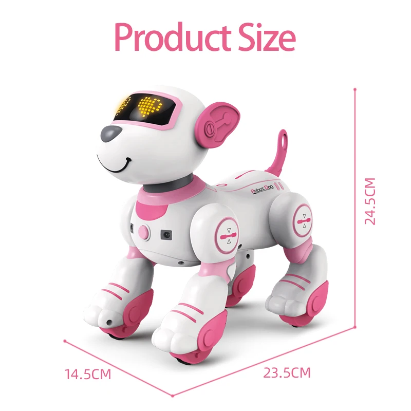 Grappige Rc Robot Elektronische Hond Stunt Hond Voice Command Programmeerbaar Aanraakgevoel Muziek Lied Robot Hond Roze Speelgoed Voor Meisjes Cadeau