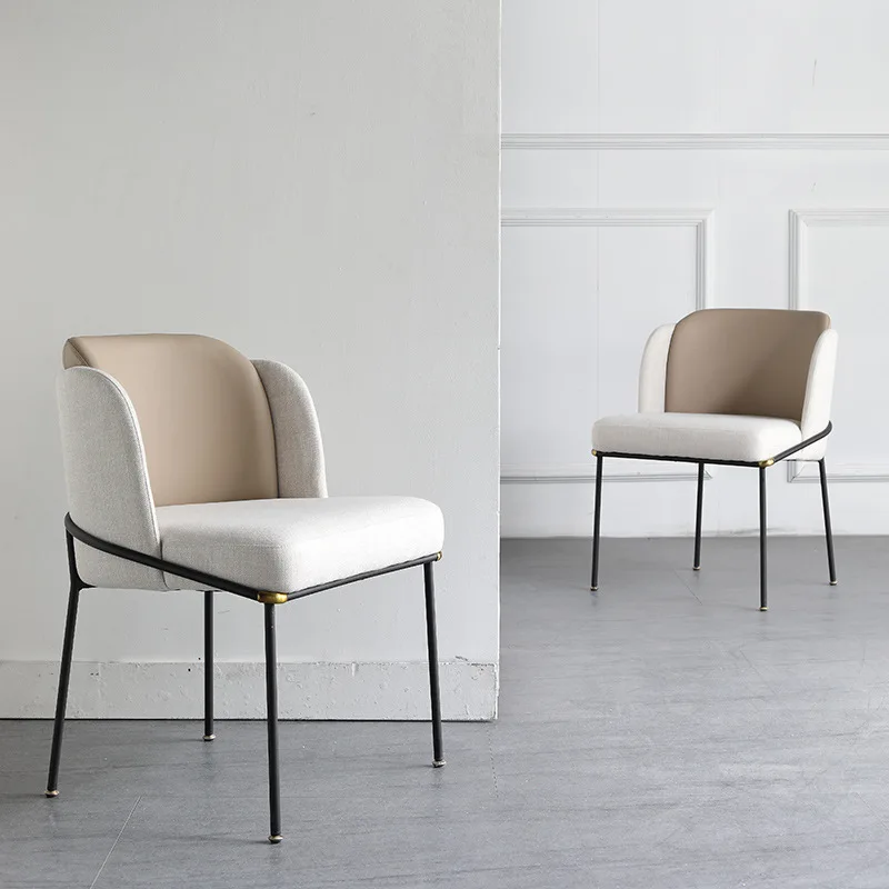 

Metal Frame Thick Padded Dining Chair Modern Luxury Dining Chair Restaurant