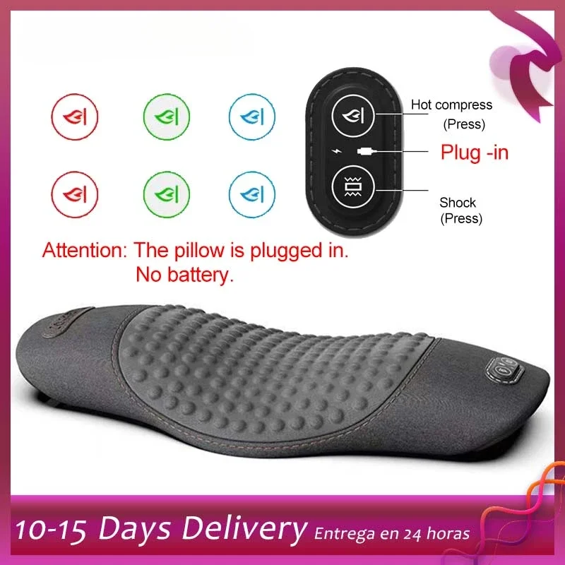 Multifunctional Electric Heating Massage Lumbar Pillow Waist Protcetion Relax Cushion Ergonomically Designed Waist Support Pad