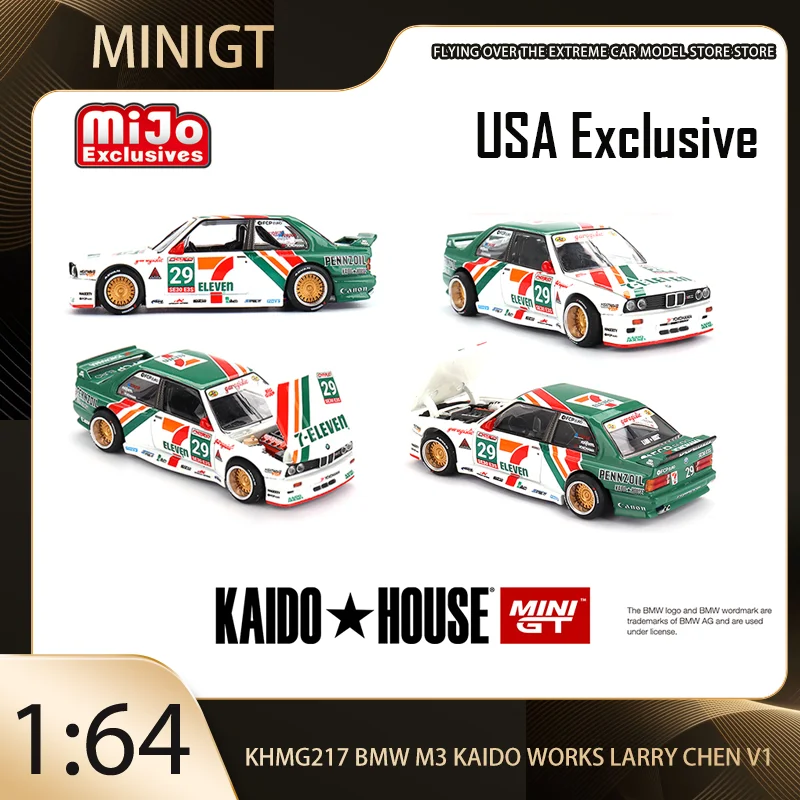 

Kaido House + MINIGT 1/64 BMW M3 KAIDO WORKS LARRY CHEN V1 США Эксклюзивный сплав Премиум Литая под давлением модель автомобиля Коллекционные игрушки