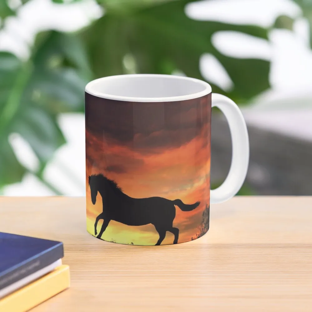 

Silhouette Horse with Firey Sunset, Southwestern Colors Coffee Mug