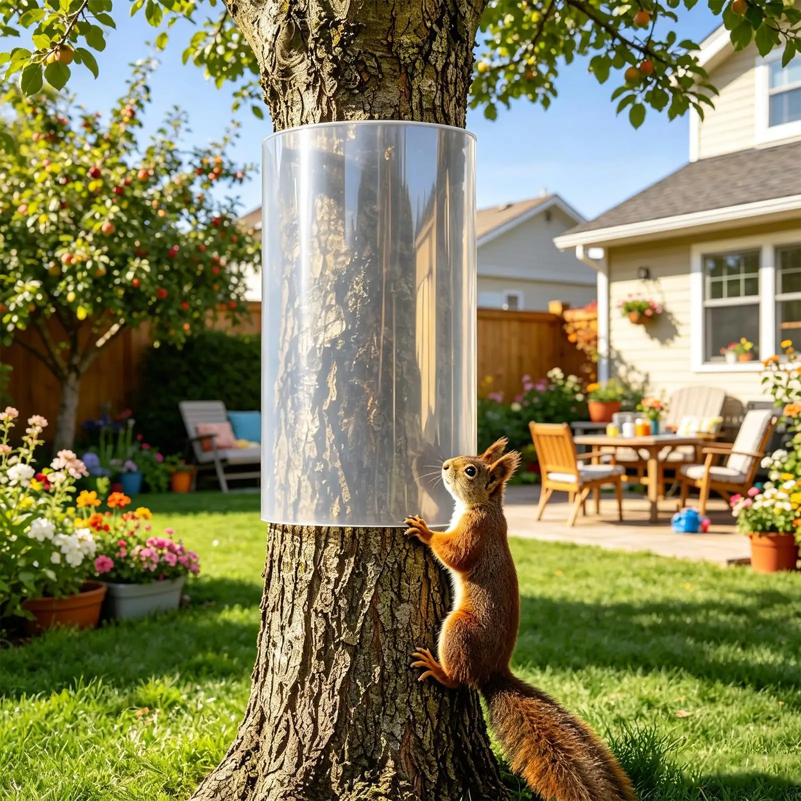 Bird Feeder Baffles Squirrel-proof Tree Trunk Protector Heavy Duty Clear Protector Squirrel Guard for Bird Feeder Pole