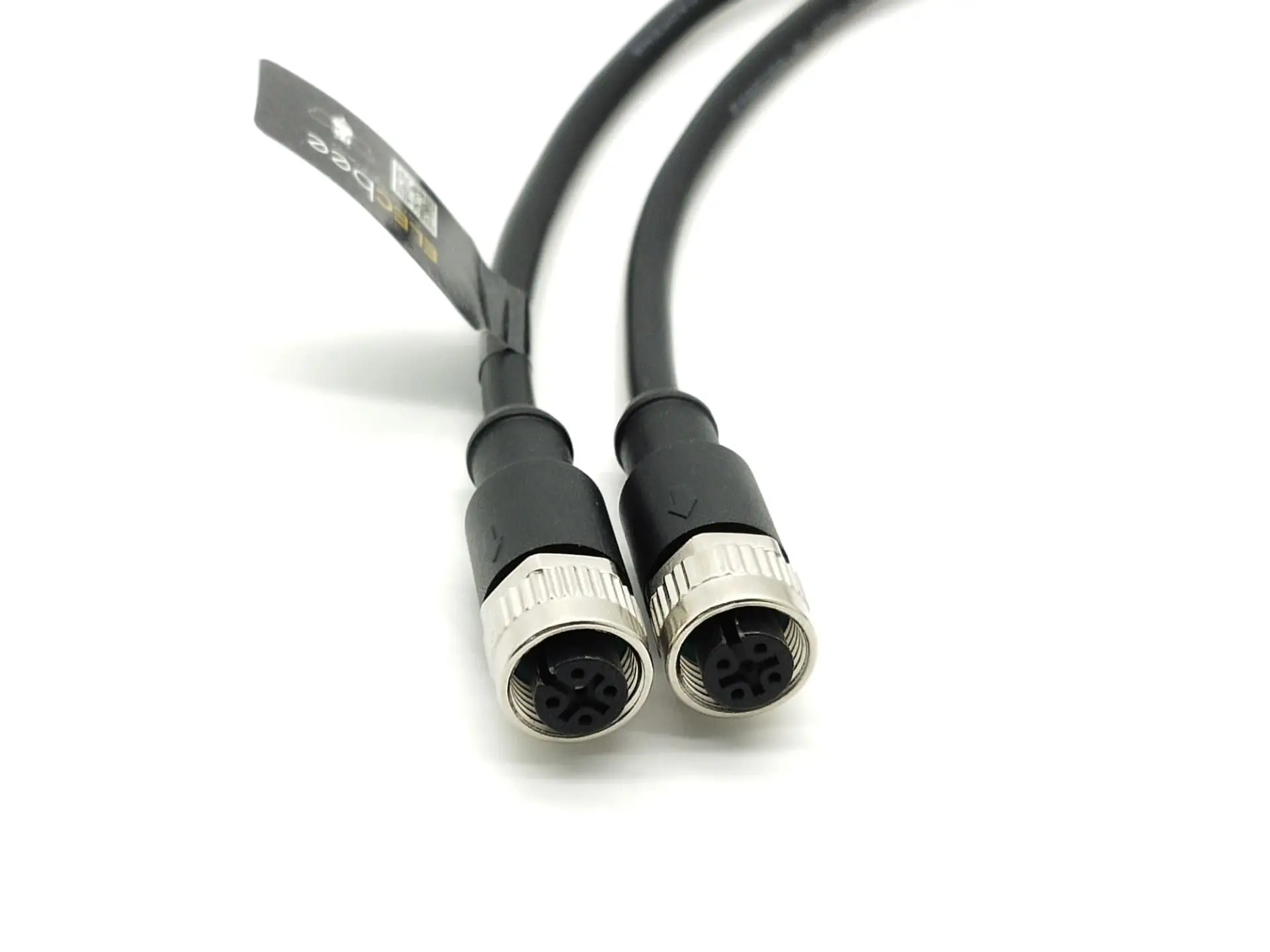 M12 5 Pin Female to Female A Code Double Ended Cable, Straight Industrial Waterproof, 1M, AWG22