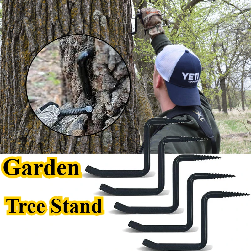 4 inch Screw-in Tree Steps with Slip-Resistant knurling Pattern Hold 705 Lbs Screw Mount for Climbing to Tree Yard Accessories