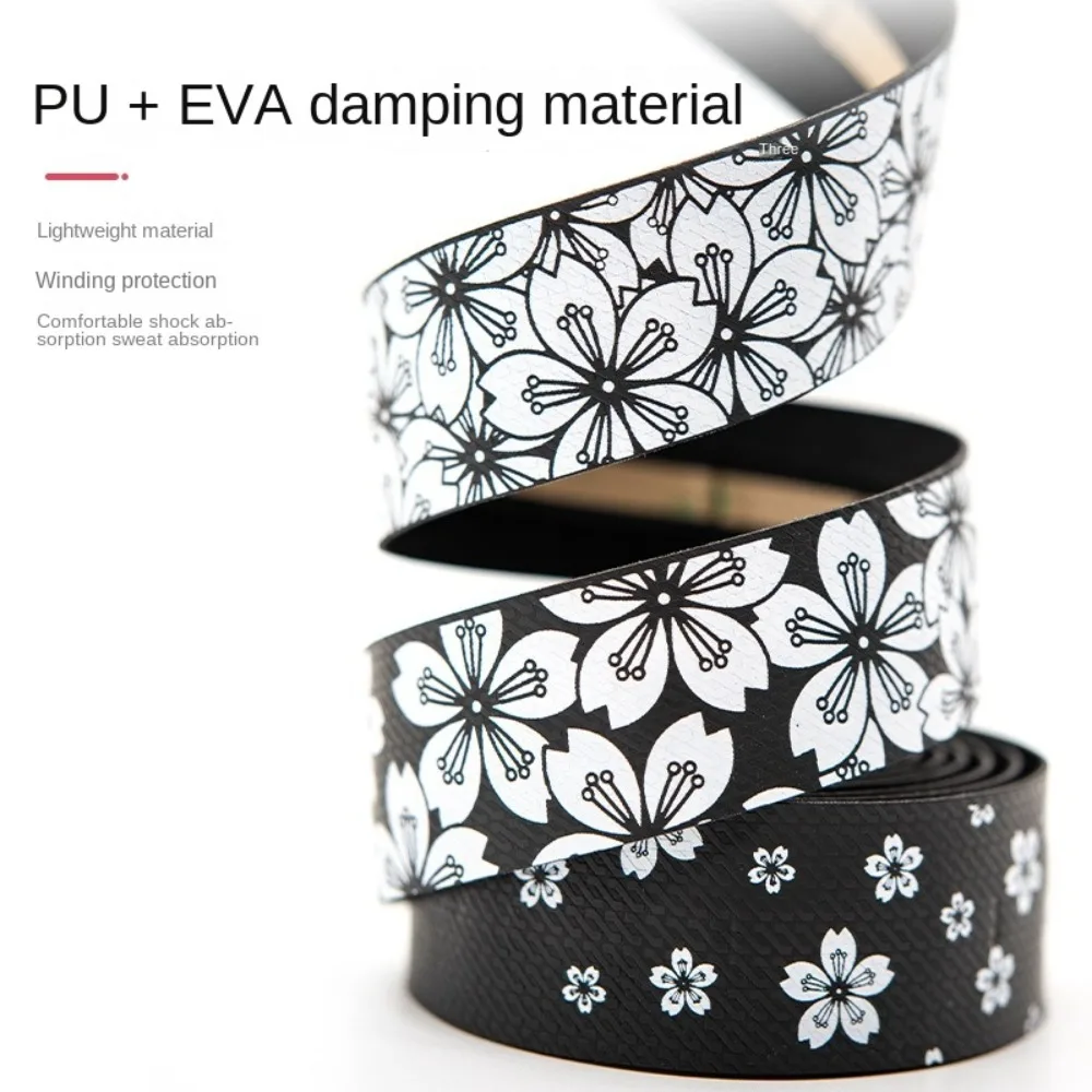 

PU EVA Sakura Bike Handlebar Tape With 2 Plugs 6 Colors Bicycle Handle Belt Straps Non-Slip Shock Absorbing