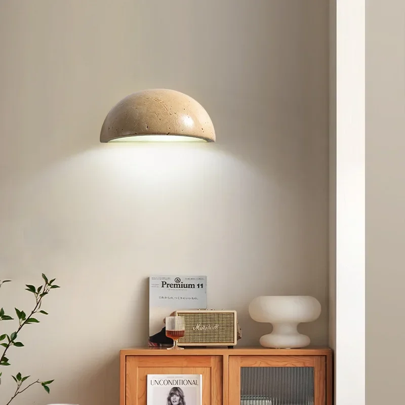 

Semicircel Cave Stone Wall Lamp Led G9 Bulb Sconce Light for Bedroom Living Room