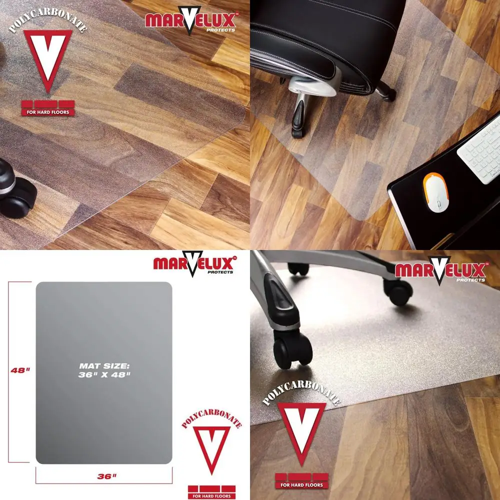 

Durable Polycarbonate Chair Mat for Hardwood, 36x48 Clear Floor Protector, Rectangular Hard Floor Mat, Rolled Shipping