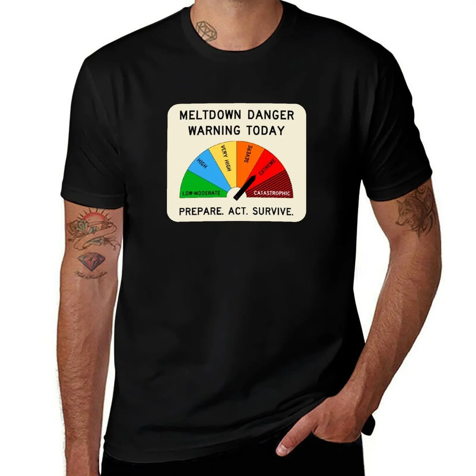Meltdown Danger Warning T-Shirt Breathable Lightweight Summer Top T-Shirt
